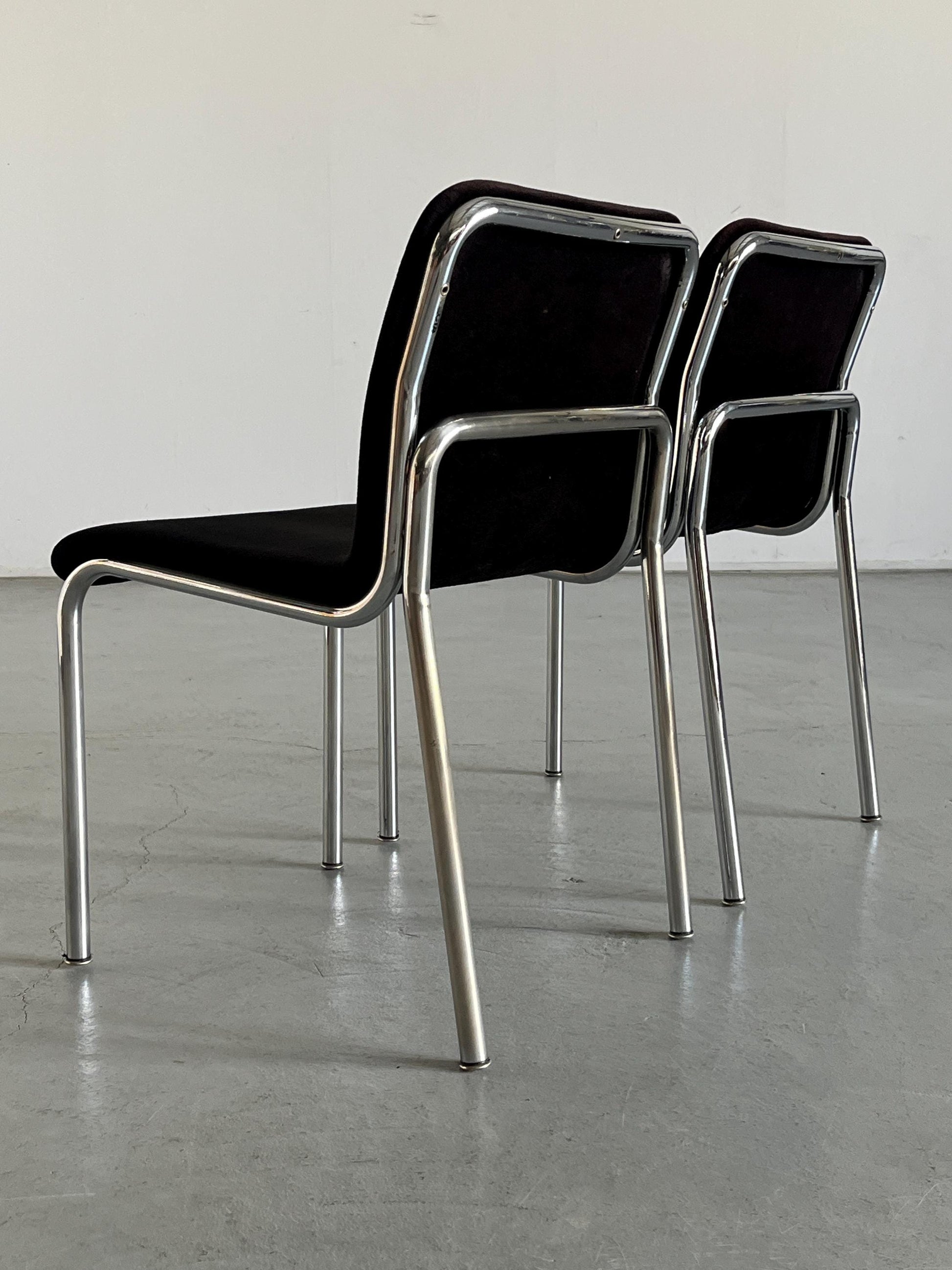 Vintage Esszimmerstuhl von Tecta verchromter Stahl 1970er Set von 2