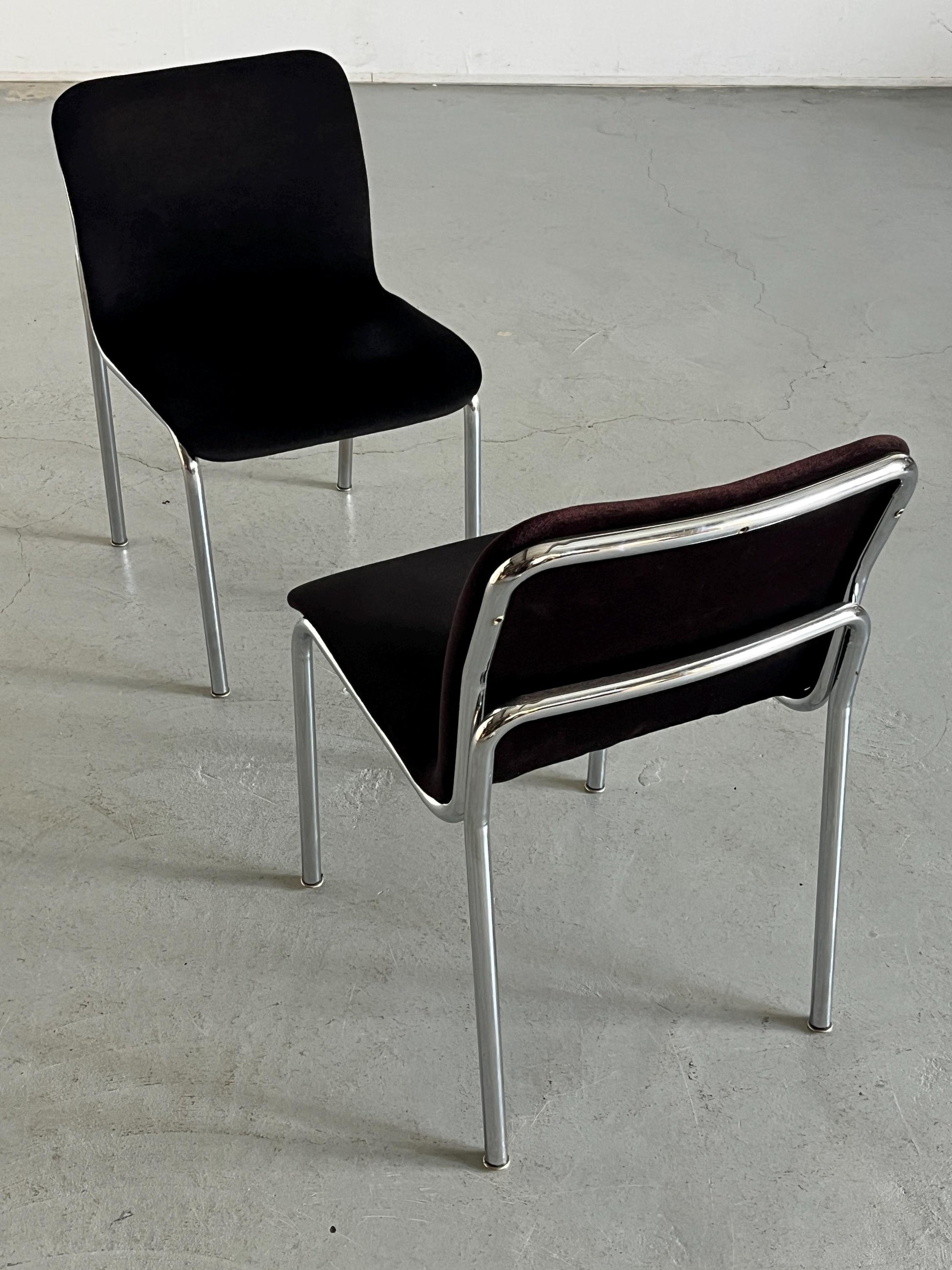 Vintage Esszimmerstuhl von Tecta verchromter Stahl 1970er Set von 2