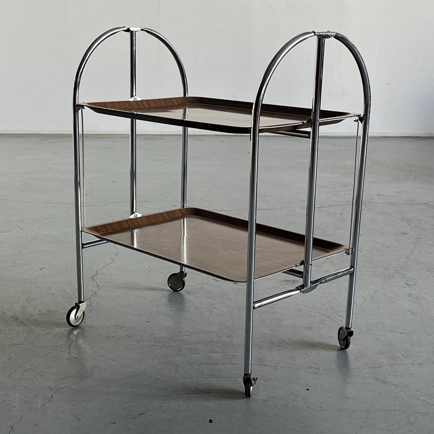 Vintage Servierwagen 'Dinett' im Stil von Bremshey und Co