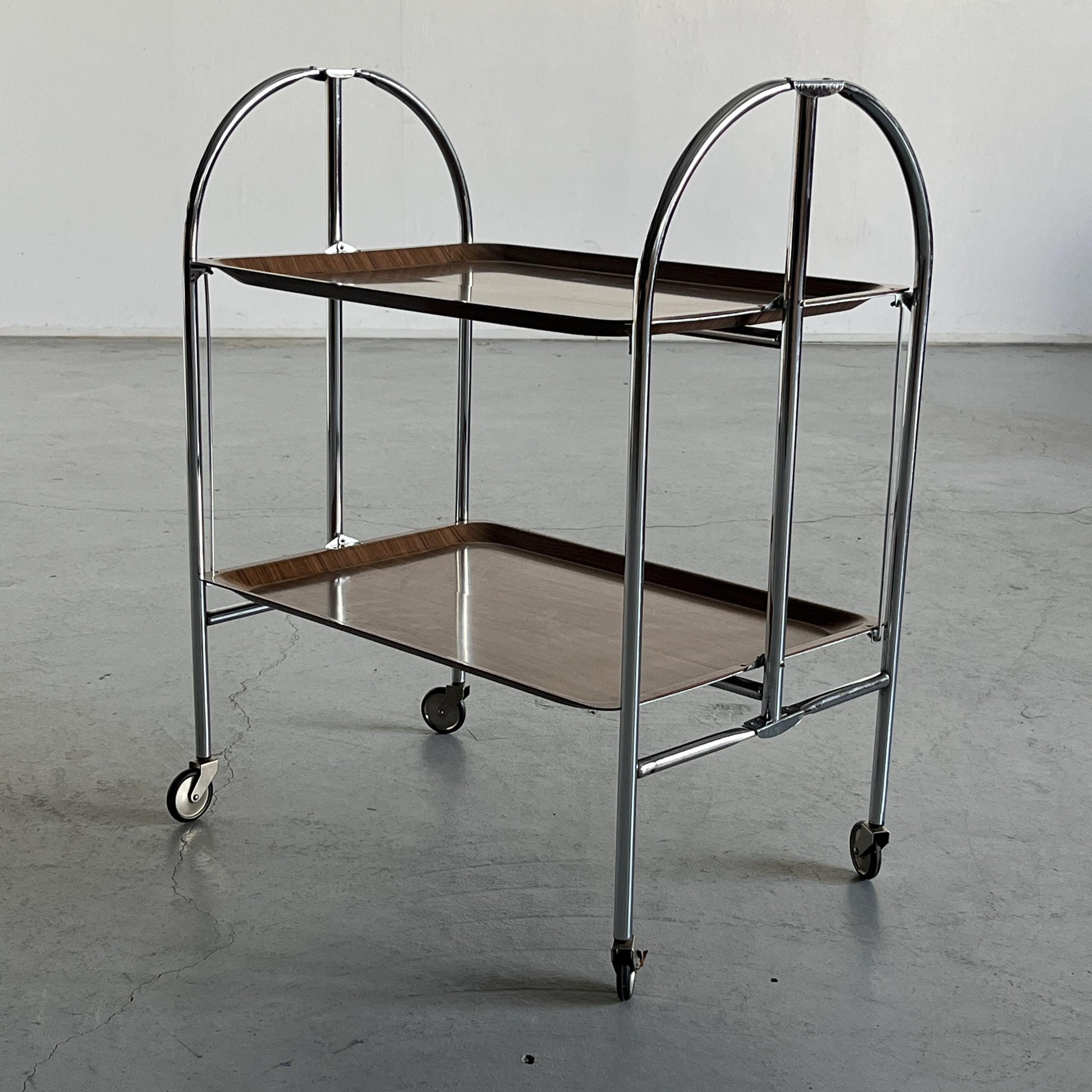 Vintage Servierwagen 'Dinett' im Stil von Bremshey und Co