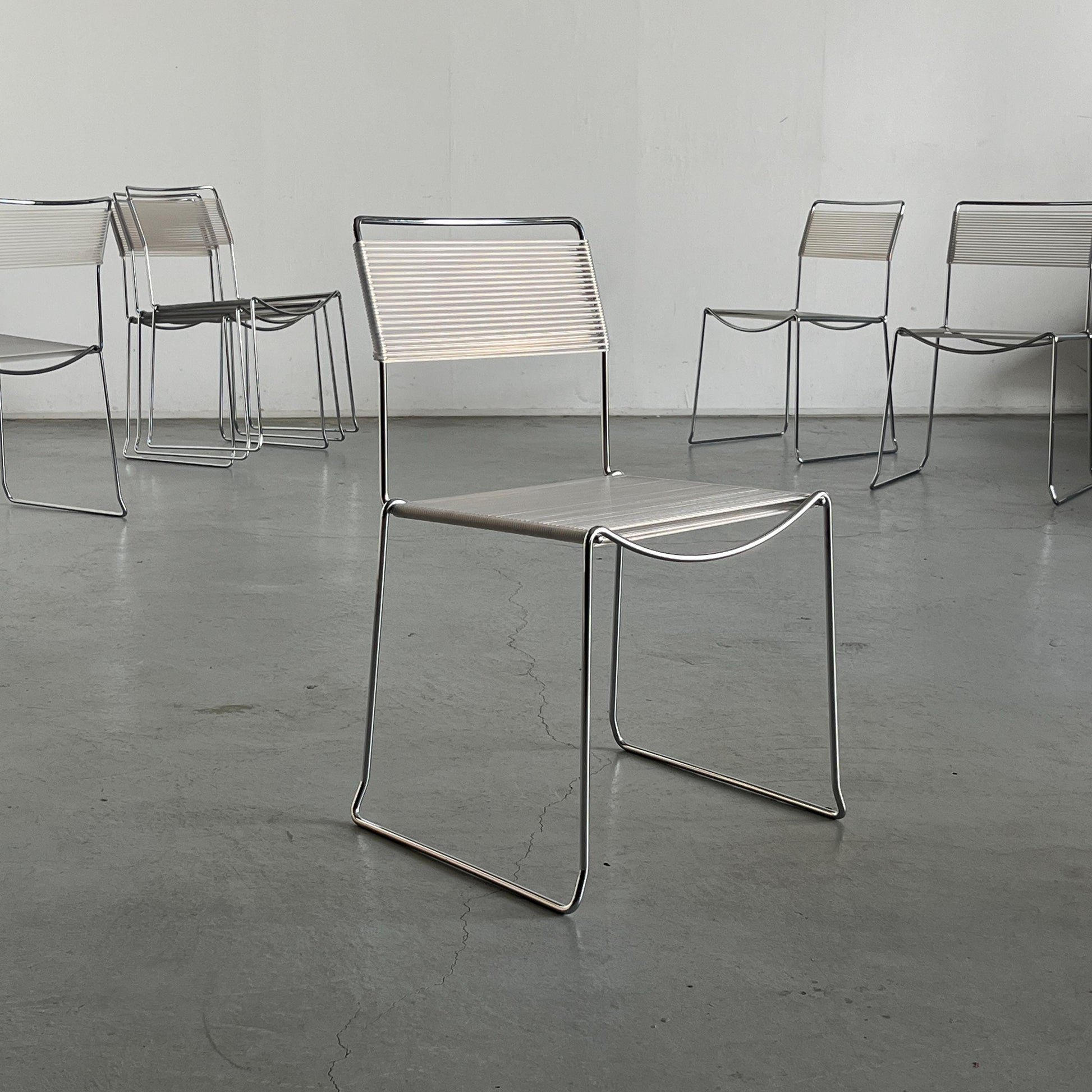 Vintage Spaghetti Essstuhl im Stil von Giandomenico Belotti 1980er Italien