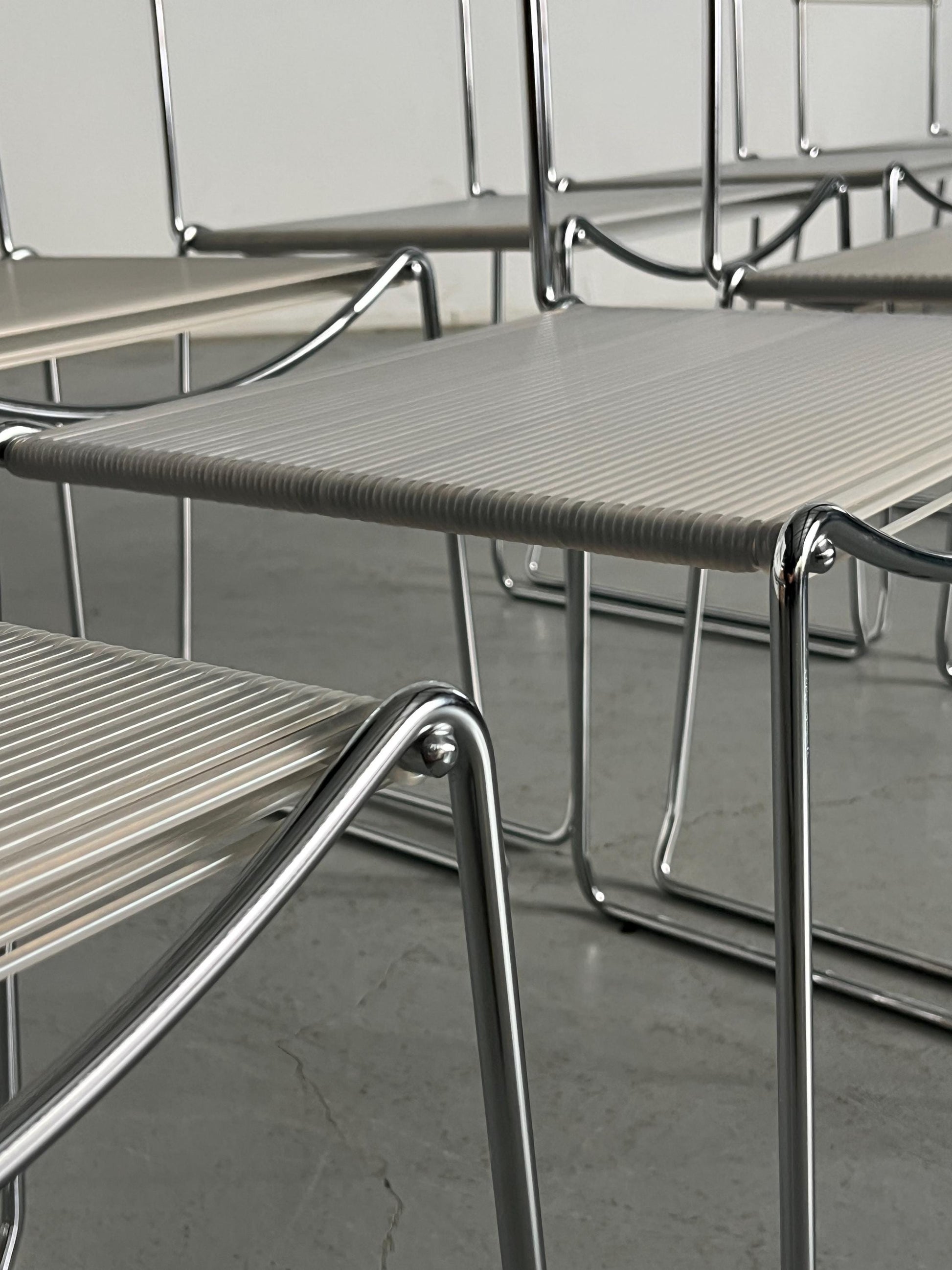 Vintage Spaghetti Essstuhl im Stil von Giandomenico Belotti 1980er Italien