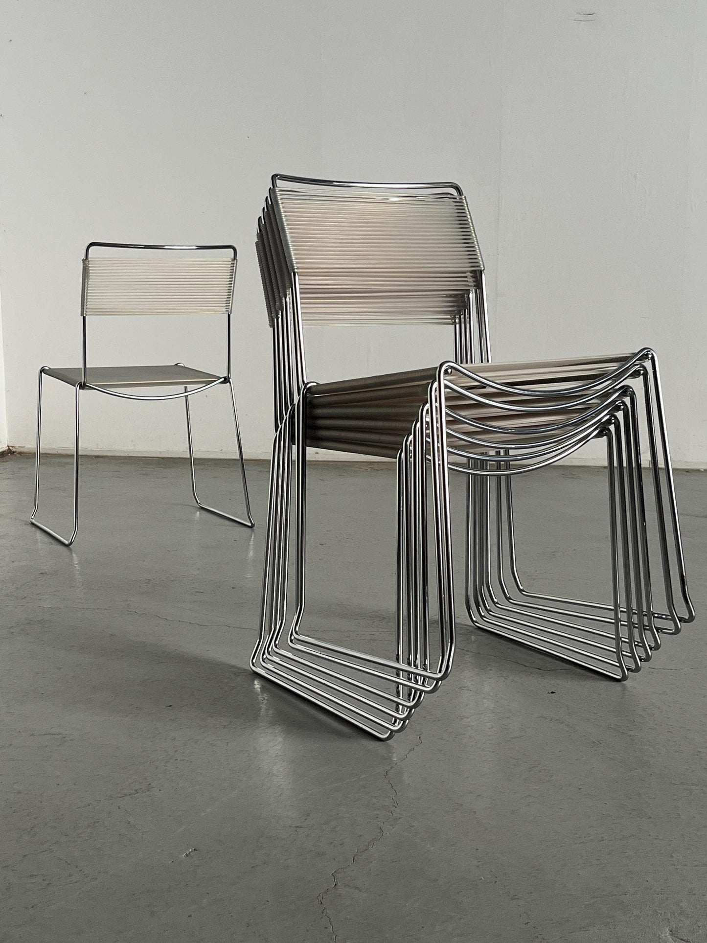 Vintage Spaghetti Essstuhl im Stil von Giandomenico Belotti 1980er Italien