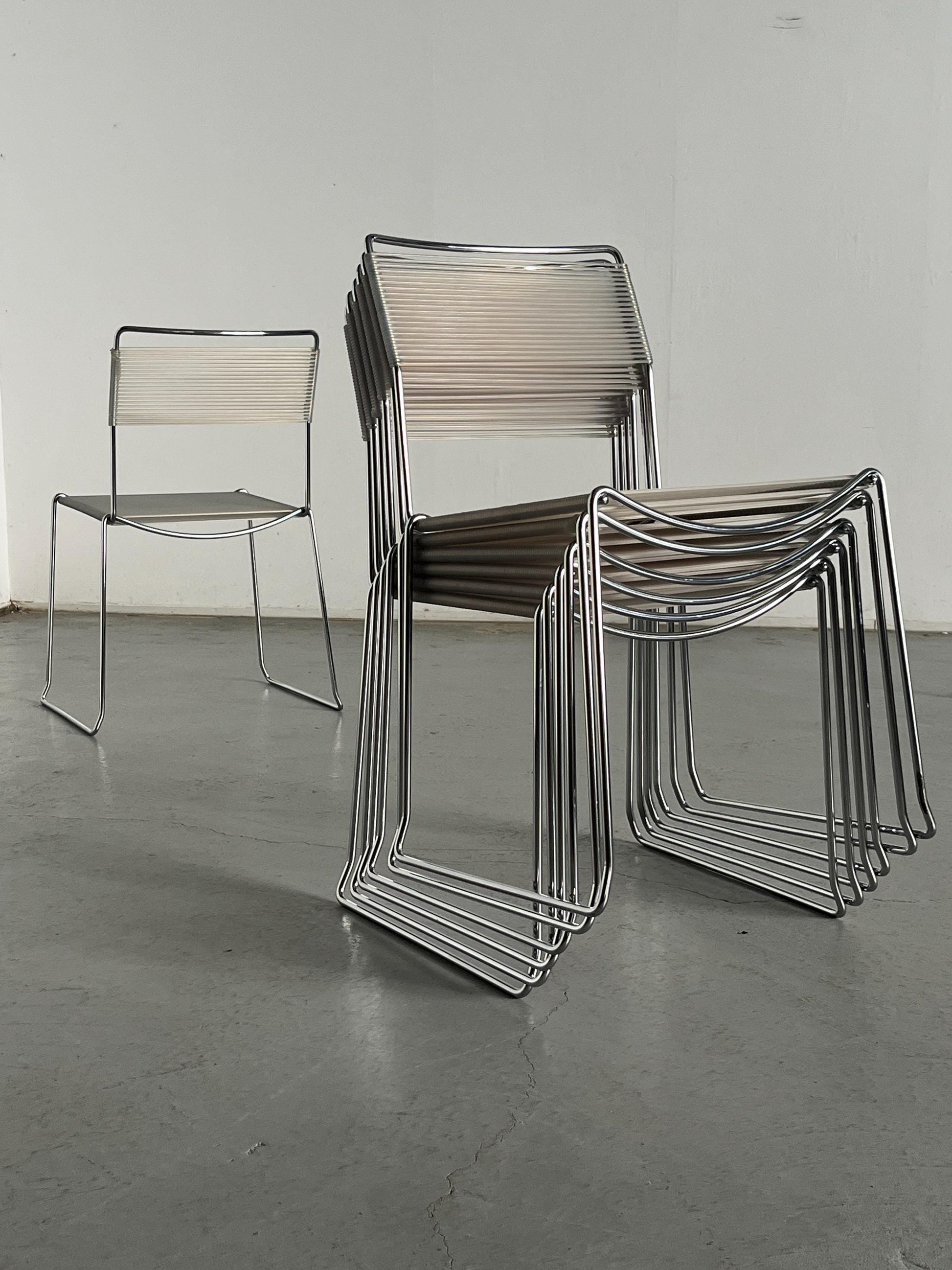 Vintage Spaghetti Essstuhl im Stil von Giandomenico Belotti 1980er Italien