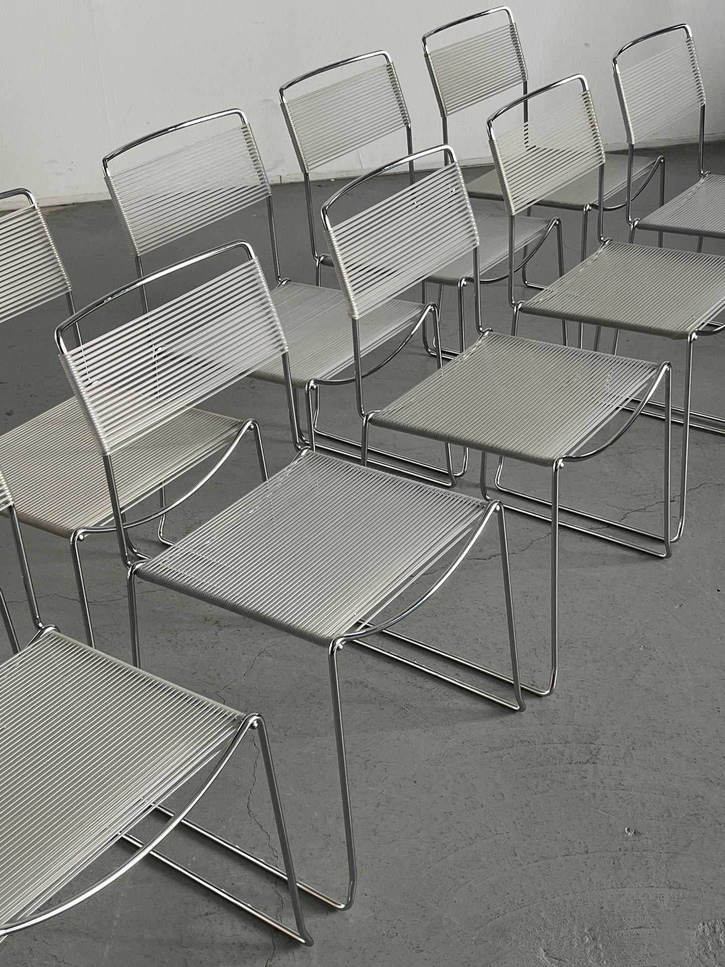 Vintage Spaghetti Essstuhl im Stil von Giandomenico Belotti 1980er Italien