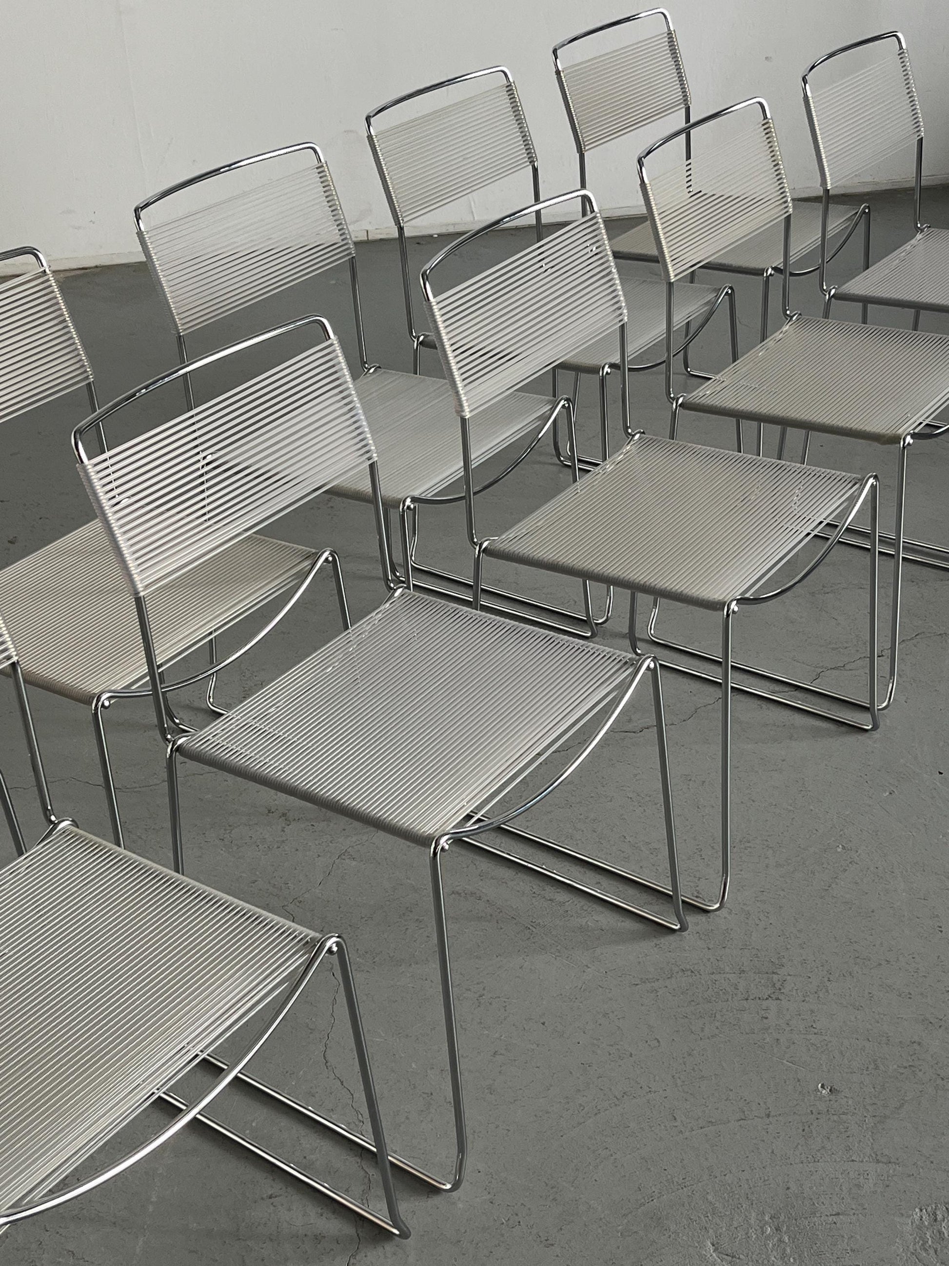 Vintage Spaghetti Essstuhl im Stil von Giandomenico Belotti 1980er Italien