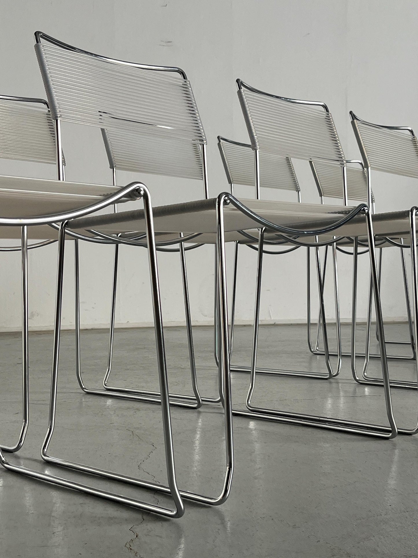 Vintage Spaghetti Essstuhl im Stil von Giandomenico Belotti 1980er Italien