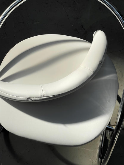 Vintage Stuhl von Rinaldi und Rizzo für Italien verchromtes Stahlrohr veganes Kunstleder