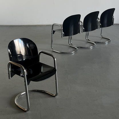 Vintage Dialogo Dessau Freischwinger von Afra und Tobia Scarpa für B&B Italia Set von 4