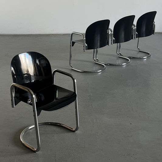 Vintage Dialogo Dessau Freischwinger von Afra und Tobia Scarpa für B&B Italia Set von 4