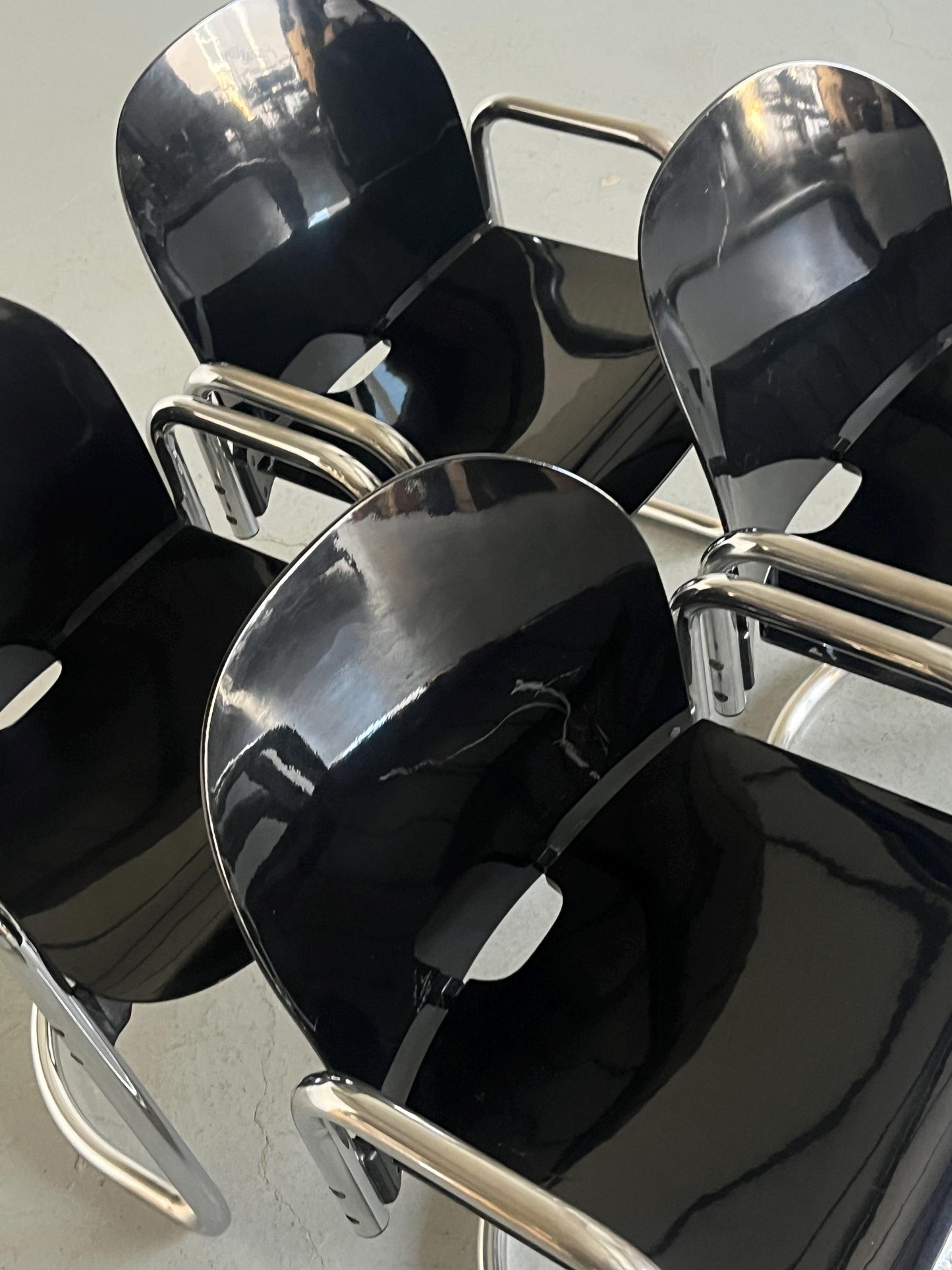 Vintage Dialogo Dessau Freischwinger von Afra und Tobia Scarpa für B&B Italia Set von 4