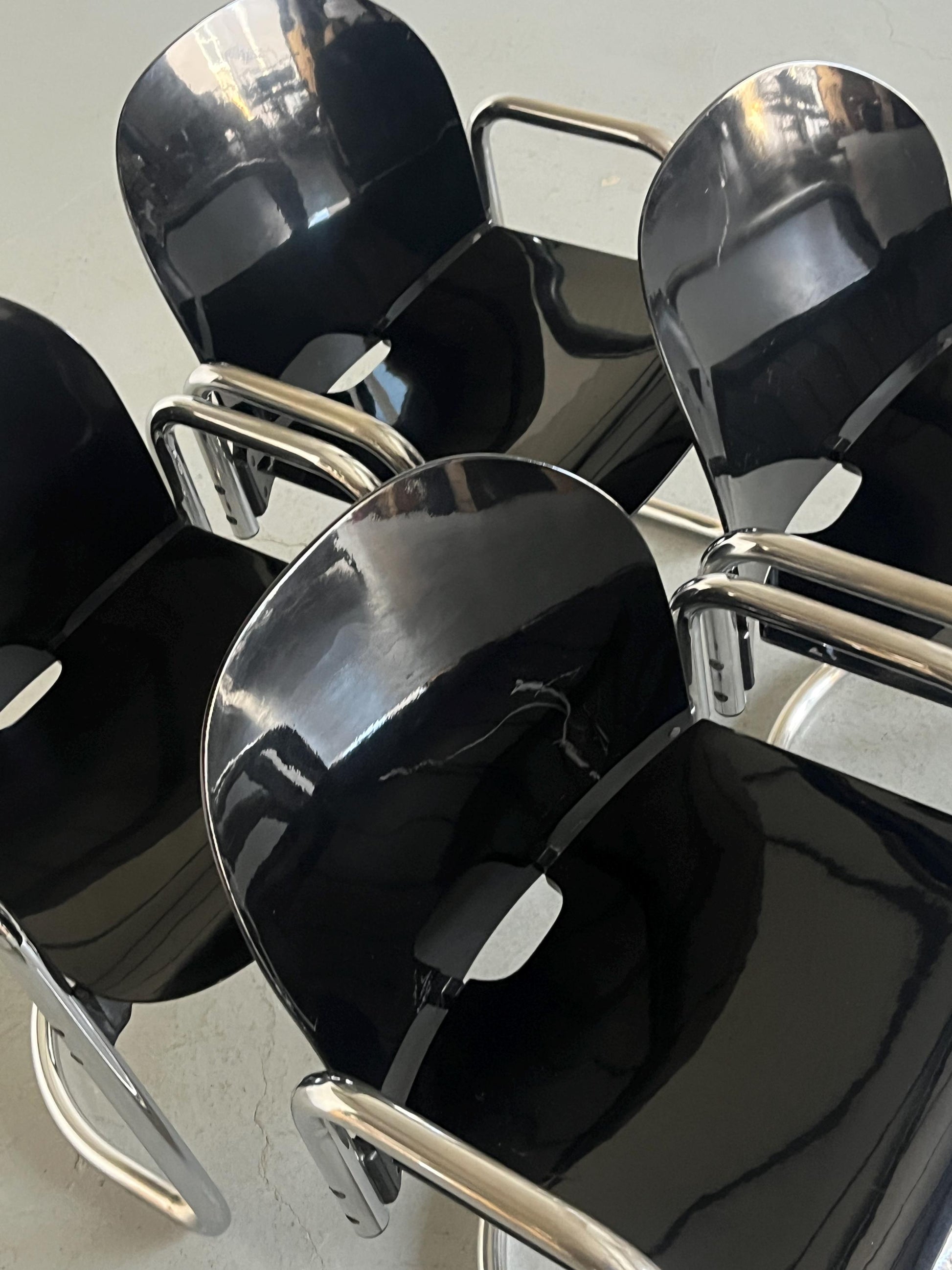 Vintage Dialogo Dessau Freischwinger von Afra und Tobia Scarpa für B&B Italia Set von 4