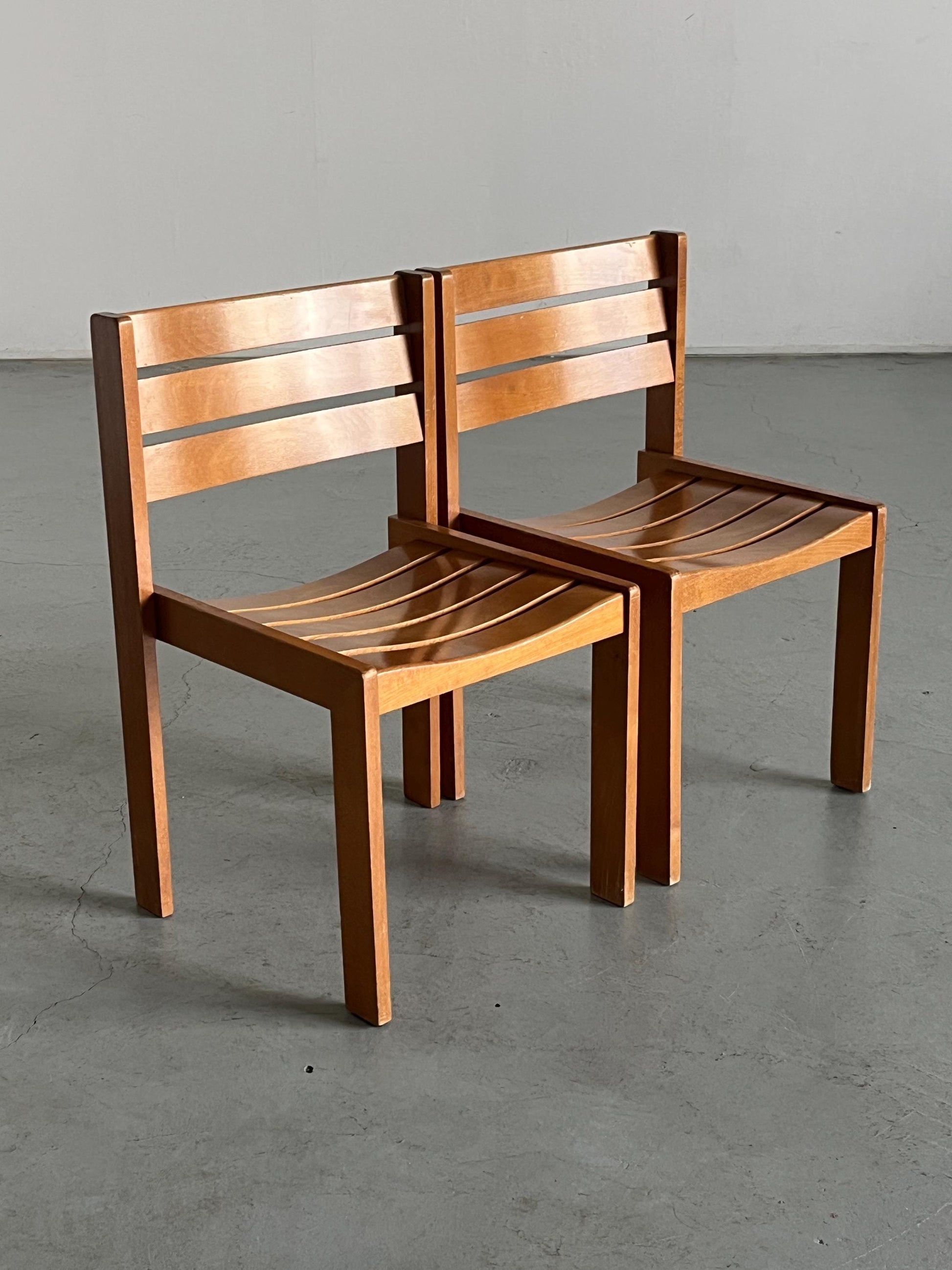 Vintage Esszimmerstuhl Buchenholz von Wilkhahn 1970er Set von 2