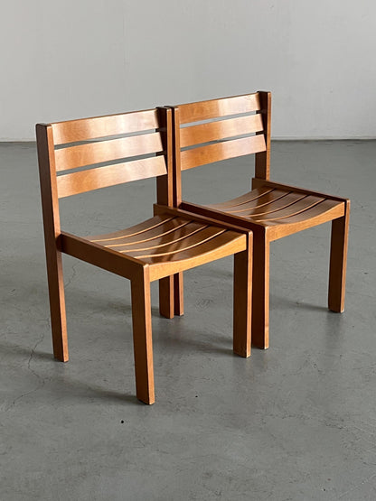 Vintage Esszimmerstuhl Buchenholz von Wilkhahn 1970er Set von 2