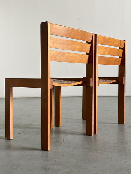 Vintage Esszimmerstuhl Buchenholz von Wilkhahn 1970er Set von 2