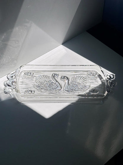 Vintage Kuchenplatte Schwan von Walther Glas