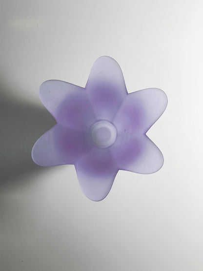 Vintage Fußschale Alexandritglas von Partylite, Farbwechsel je nach Licht, 80er, 18cm hoch