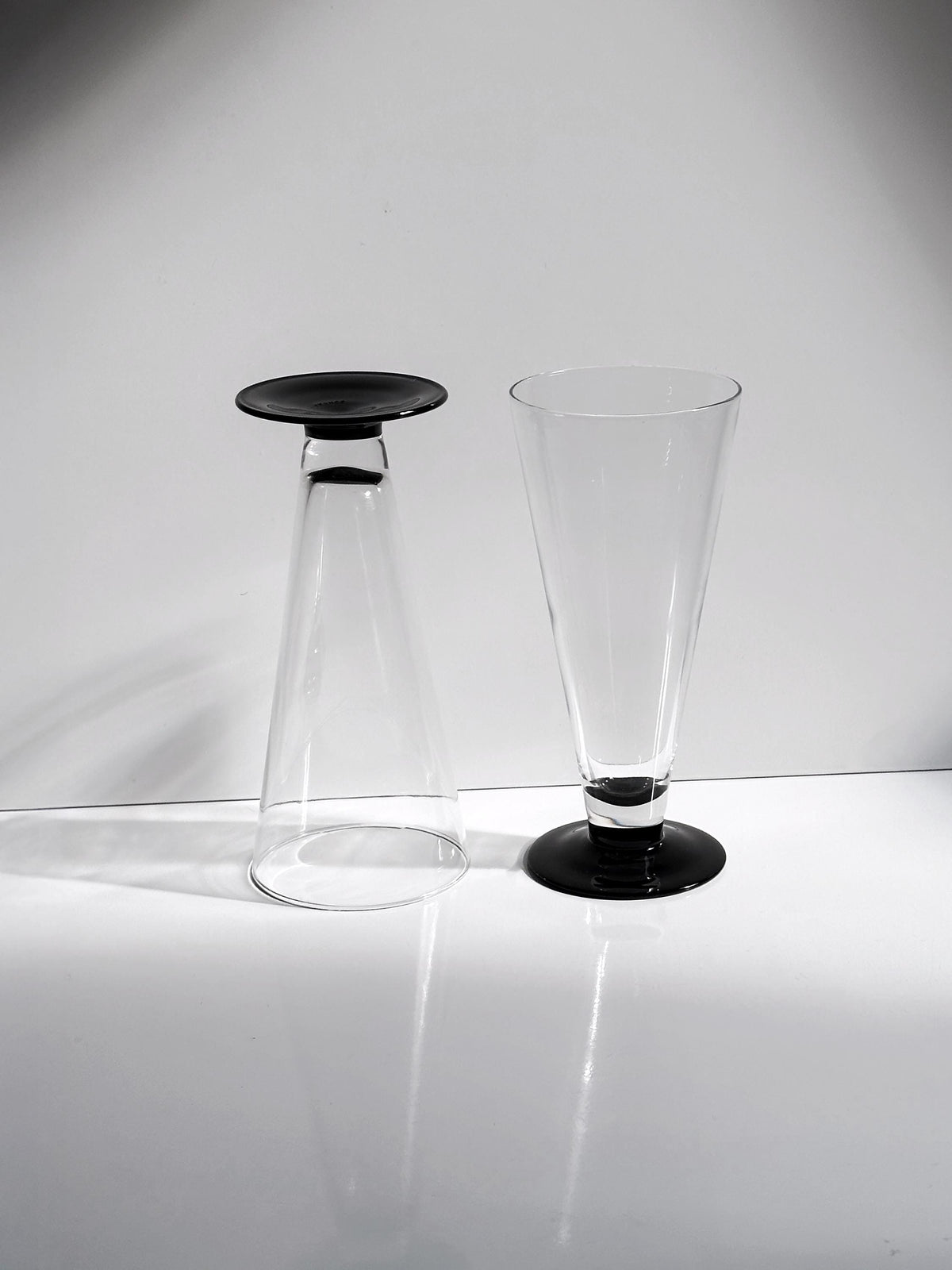 Vintage Bierglas Domino von Luminarc schwarz 80er