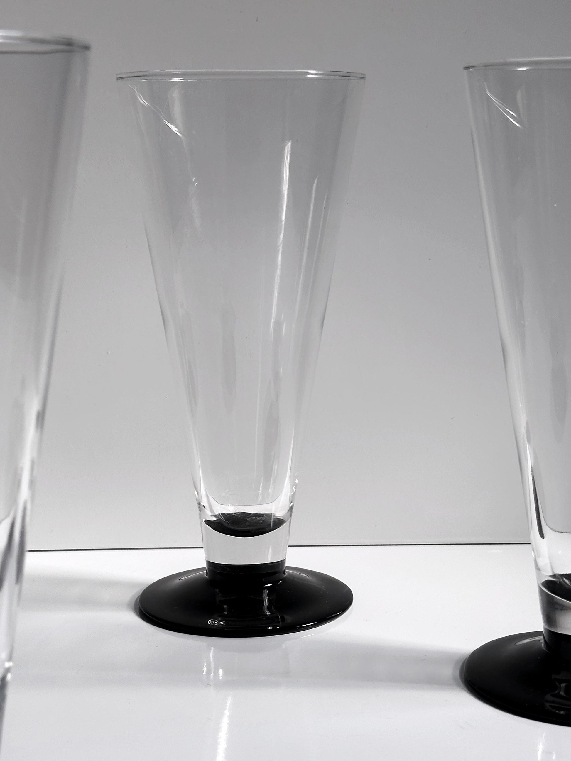 Vintage Bierglas Domino von Luminarc schwarz 80er