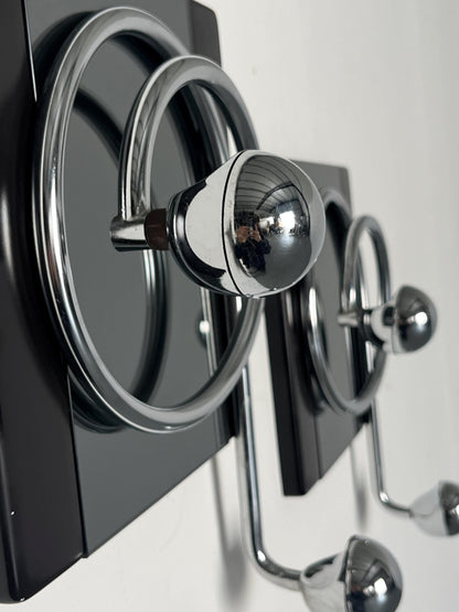 Vintage Garderobenhaken Space Age von Willy Rizzo Set von 2