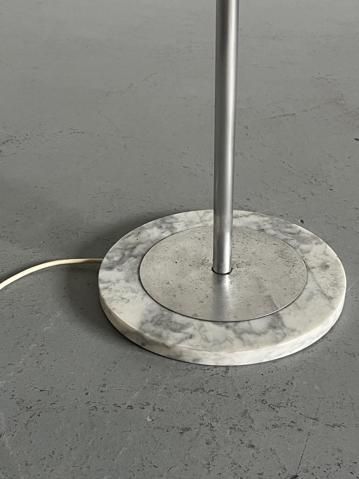 Vintage Stehlampe Space Age Chrom Marmor 1980er Italien