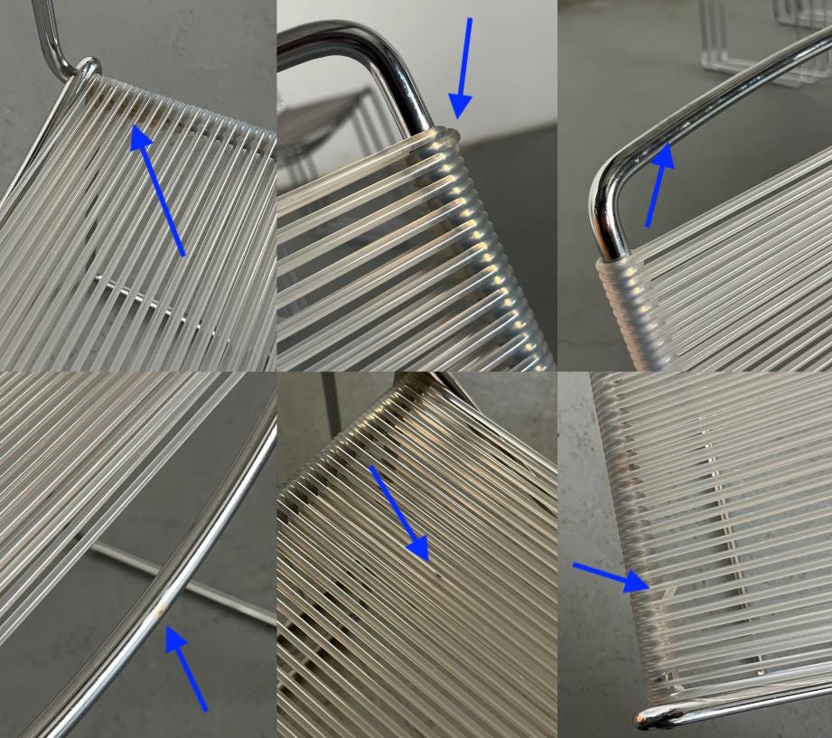 Vintage Spaghetti Essstuhl im Stil von Giandomenico Belotti 1980er Italien