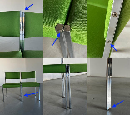 Vintage Mid-Century Modern Stuhl von Wiesner Hager in Grün Chromstahl 1960er