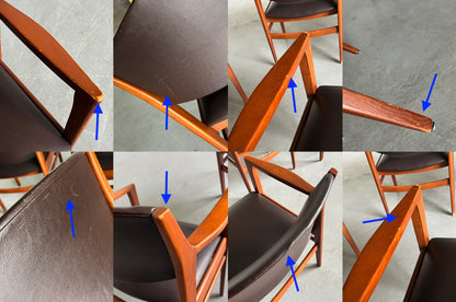 Vintage Armlehnstuhl Buchenholz Kunstleder Dunkelbraun 1970er Italien Set von 4