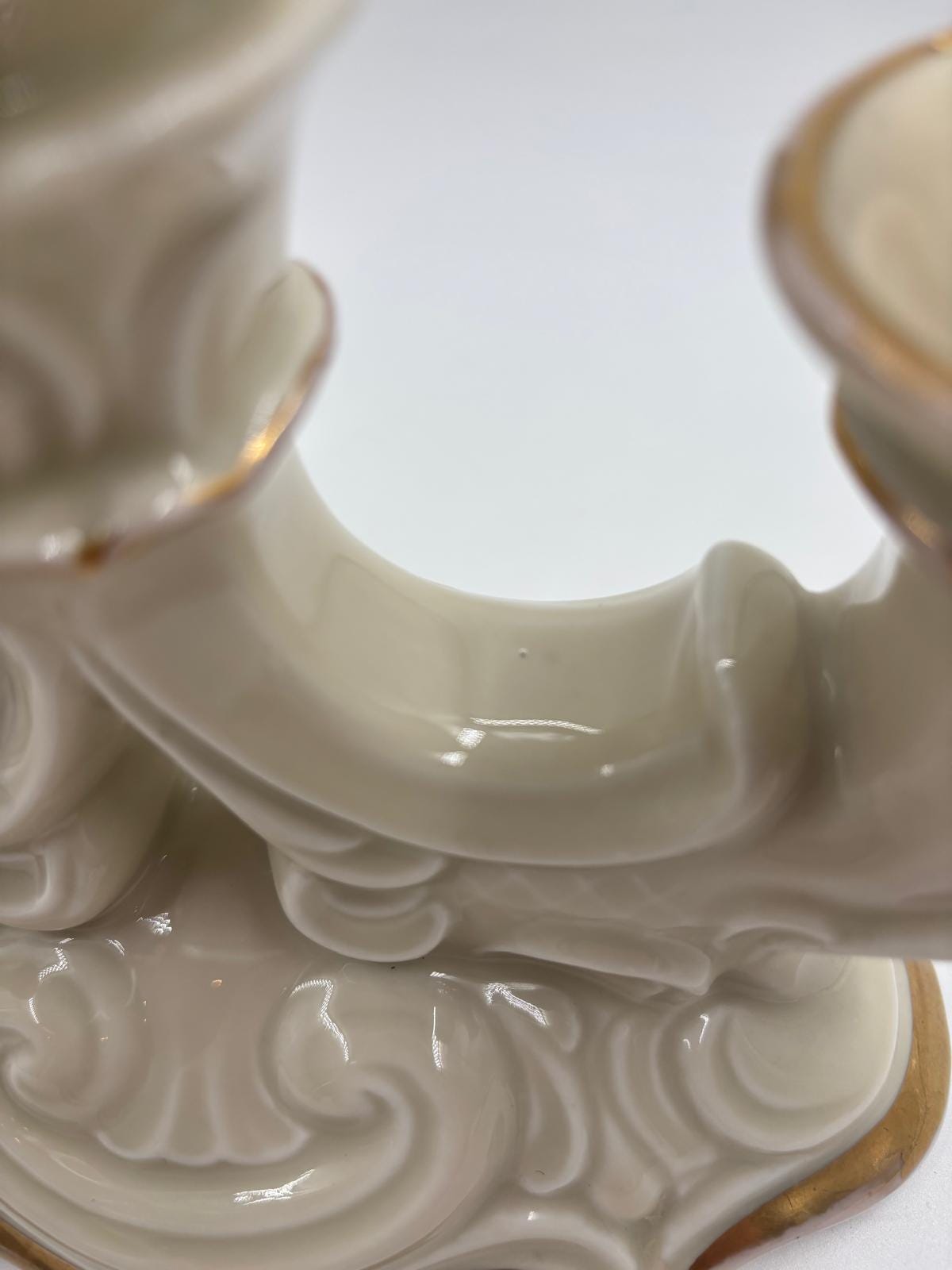 Vintage Kerzenständer Schlottenburg von Arzberg Porzellan Golddekor 3-flammig