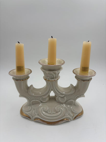 Vintage Kerzenständer Schlottenburg von Arzberg Porzellan Golddekor 3-flammig