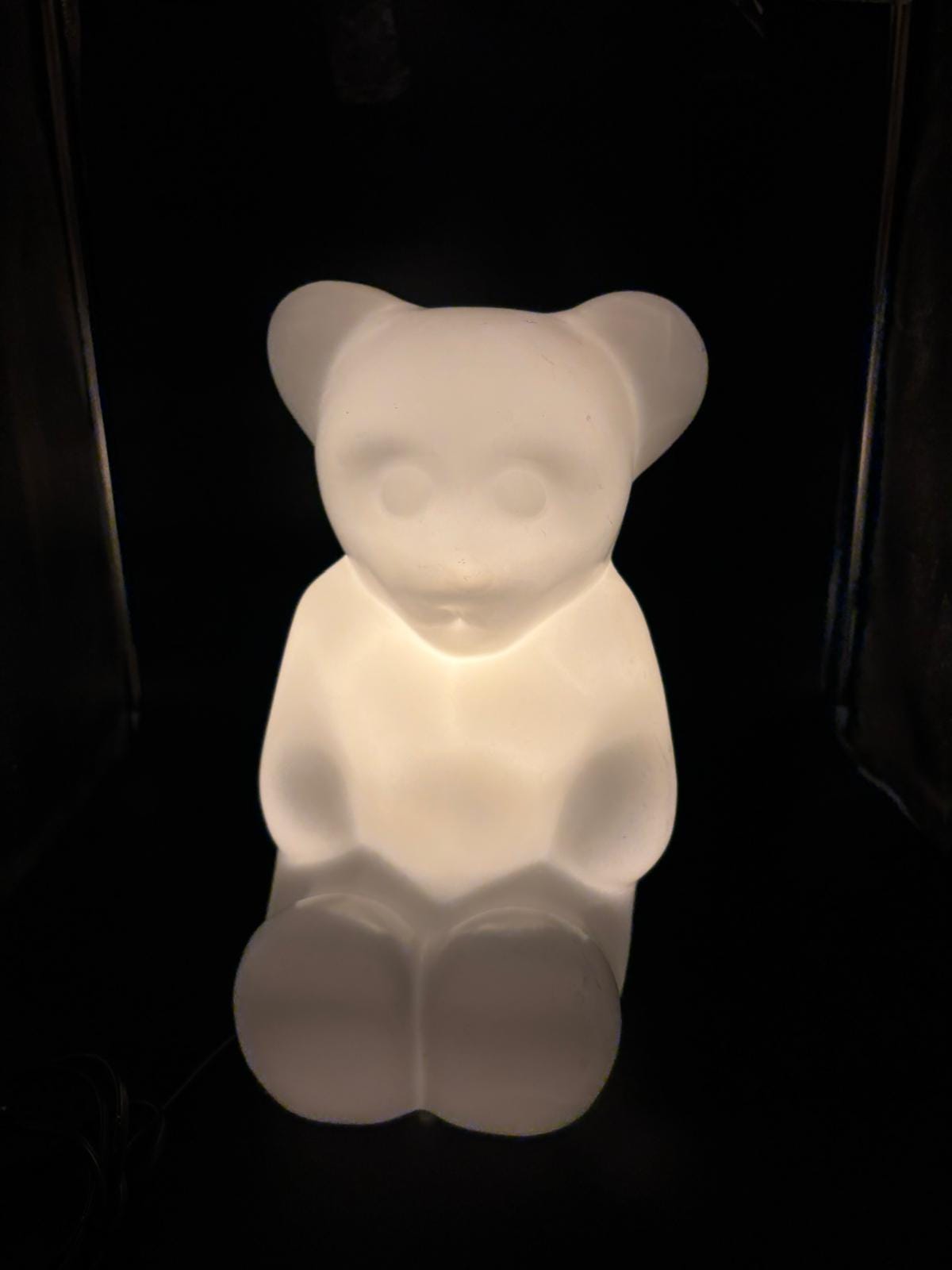 Vintage Tischlampe Der Sitz Bärenlampe von Lumibar weiß