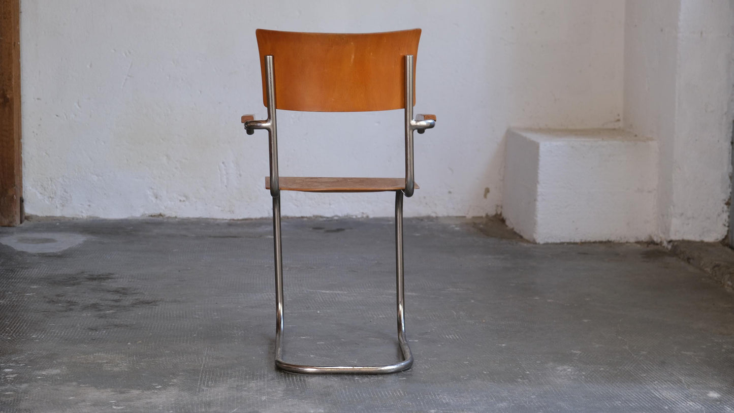 Vintage Freischwinger Stuhl S 43 F von Mart Stam für Thonet