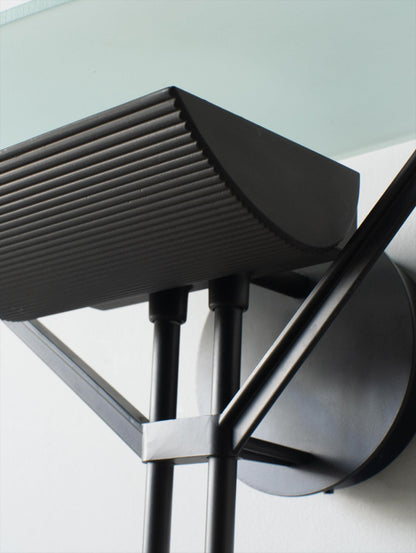 Vintage Wandleuchte Shogun von Asahara Shigeaki für Luci Accademia Italia, schwarz