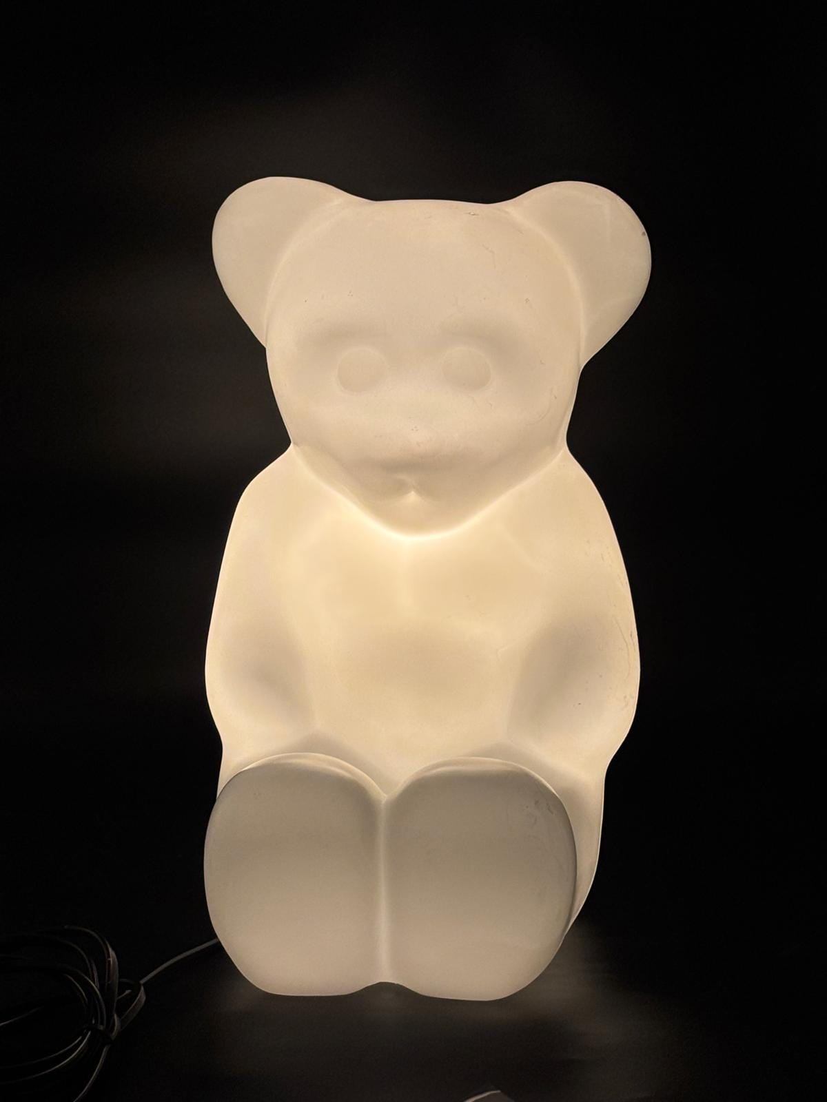 Vintage Tischlampe Der Sitz Bärenlampe von Lumibar weiß