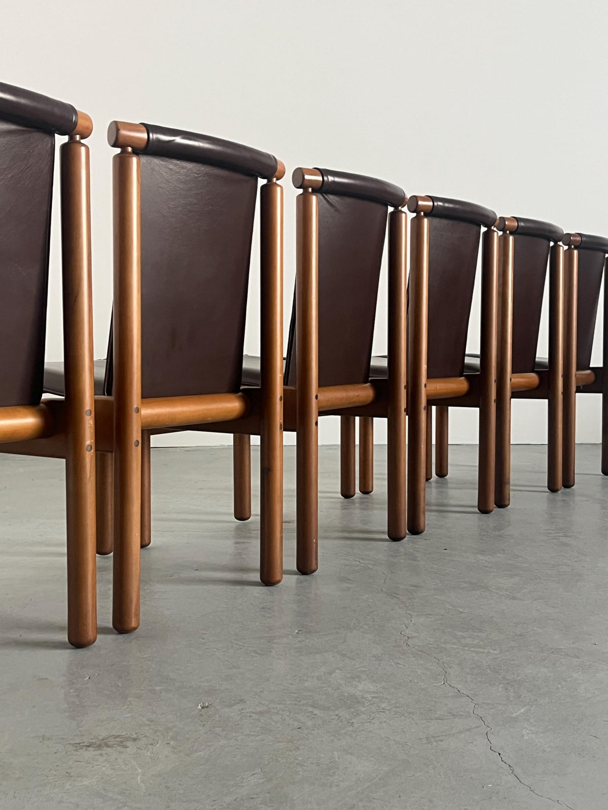 Vintage Esszimmerstuhl Leder von Ilmari Tapiovaara Mid-Century Modern Set von 6