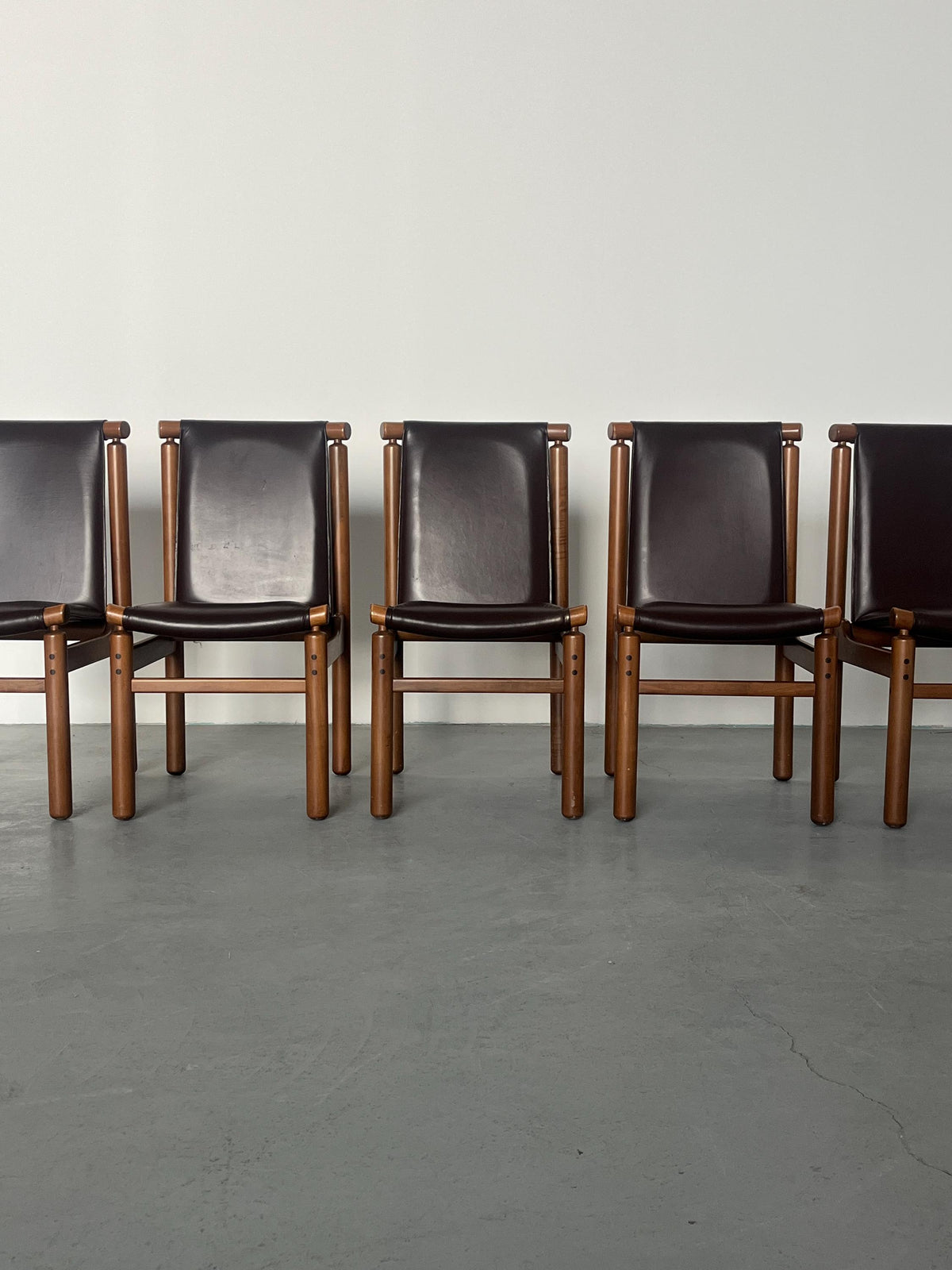 Vintage Esszimmerstuhl Leder von Ilmari Tapiovaara Mid-Century Modern Set von 6