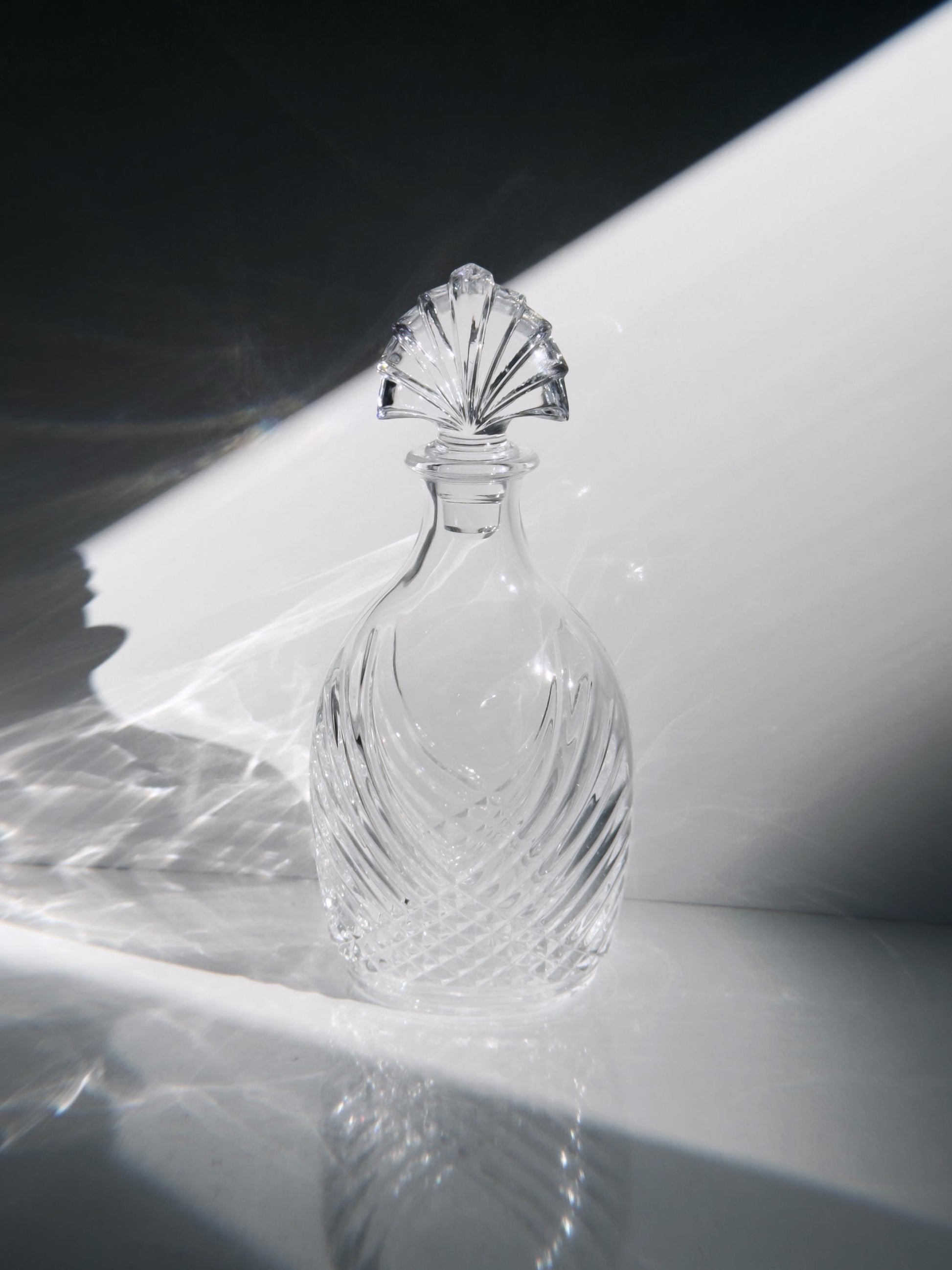 Vintage Dekanter Art Deco aus Kristallglas