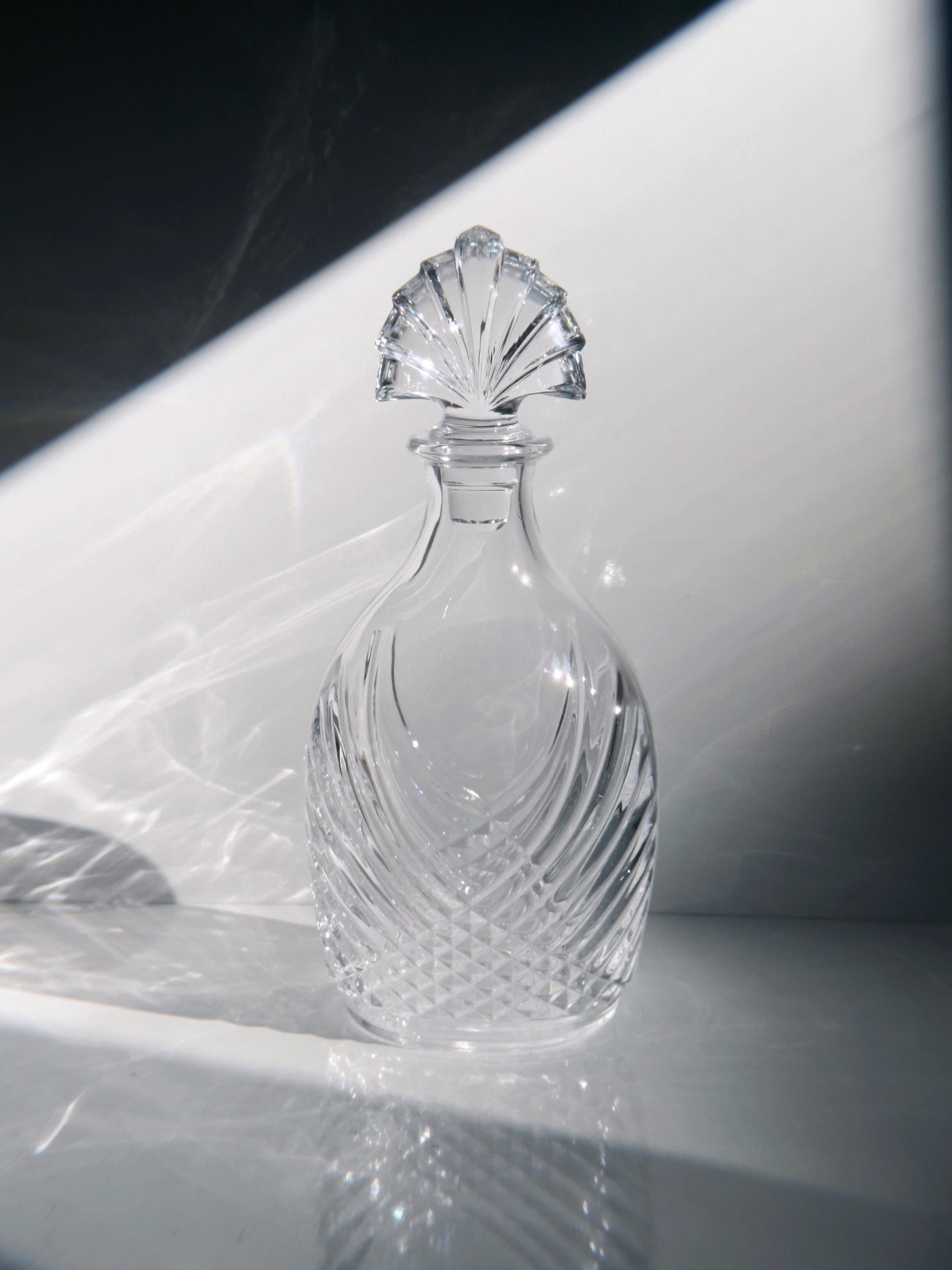 Vintage Dekanter Art Deco aus Kristallglas