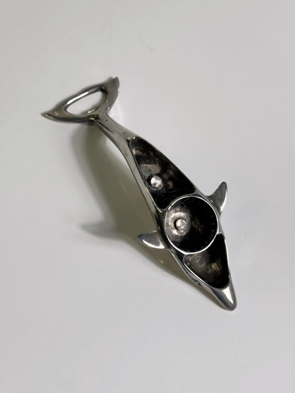 Vintage Flaschenöffner Delfin versilbert