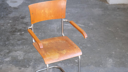 Vintage Freischwinger Stuhl S 43 F von Mart Stam für Thonet