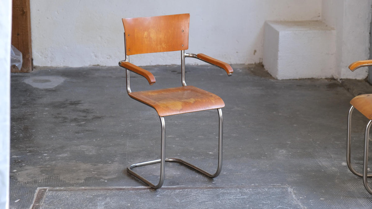 Vintage Freischwinger Stuhl S 43 F von Mart Stam für Thonet