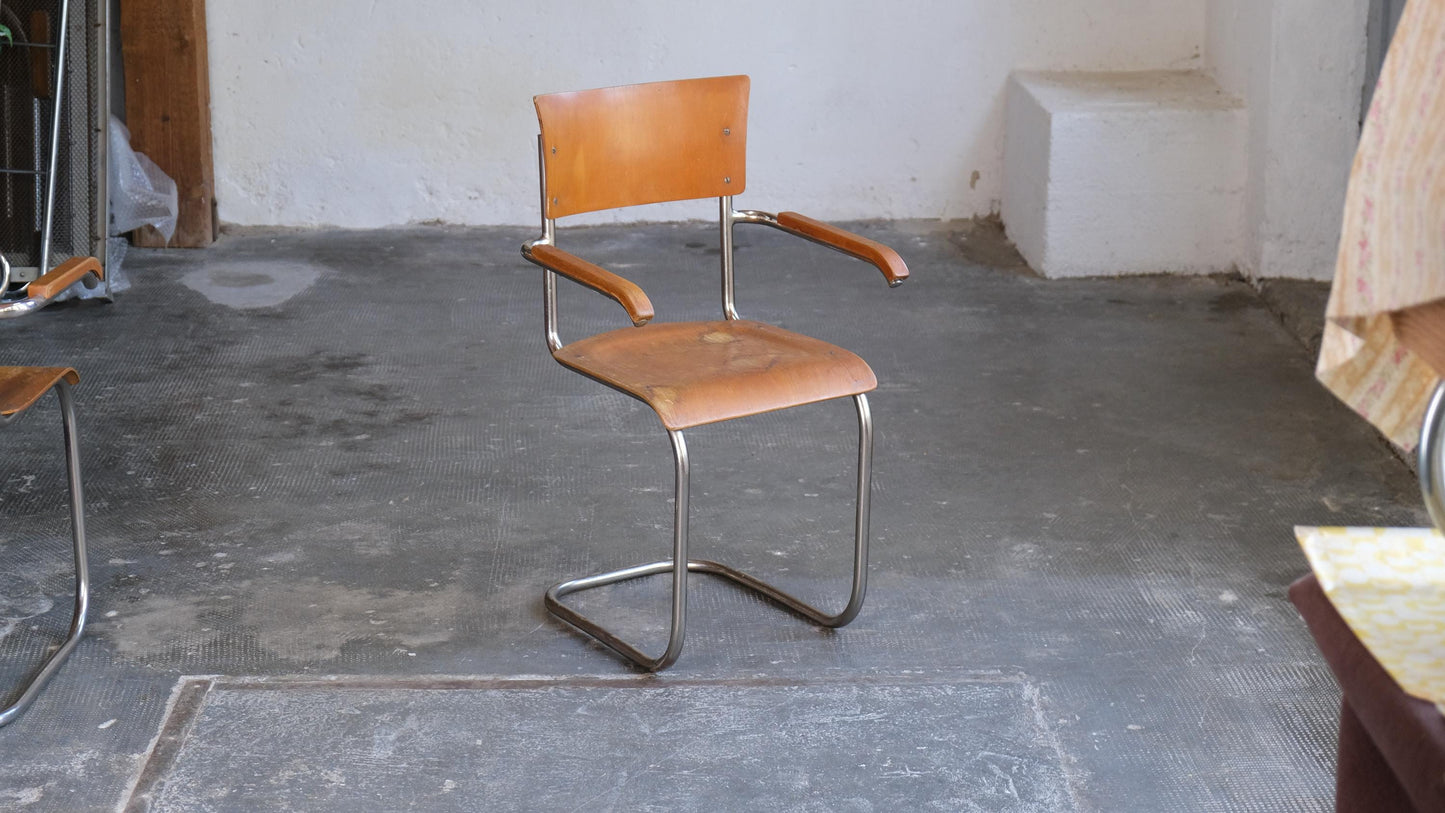 Vintage Freischwinger Stuhl S 43 F von Mart Stam für Thonet