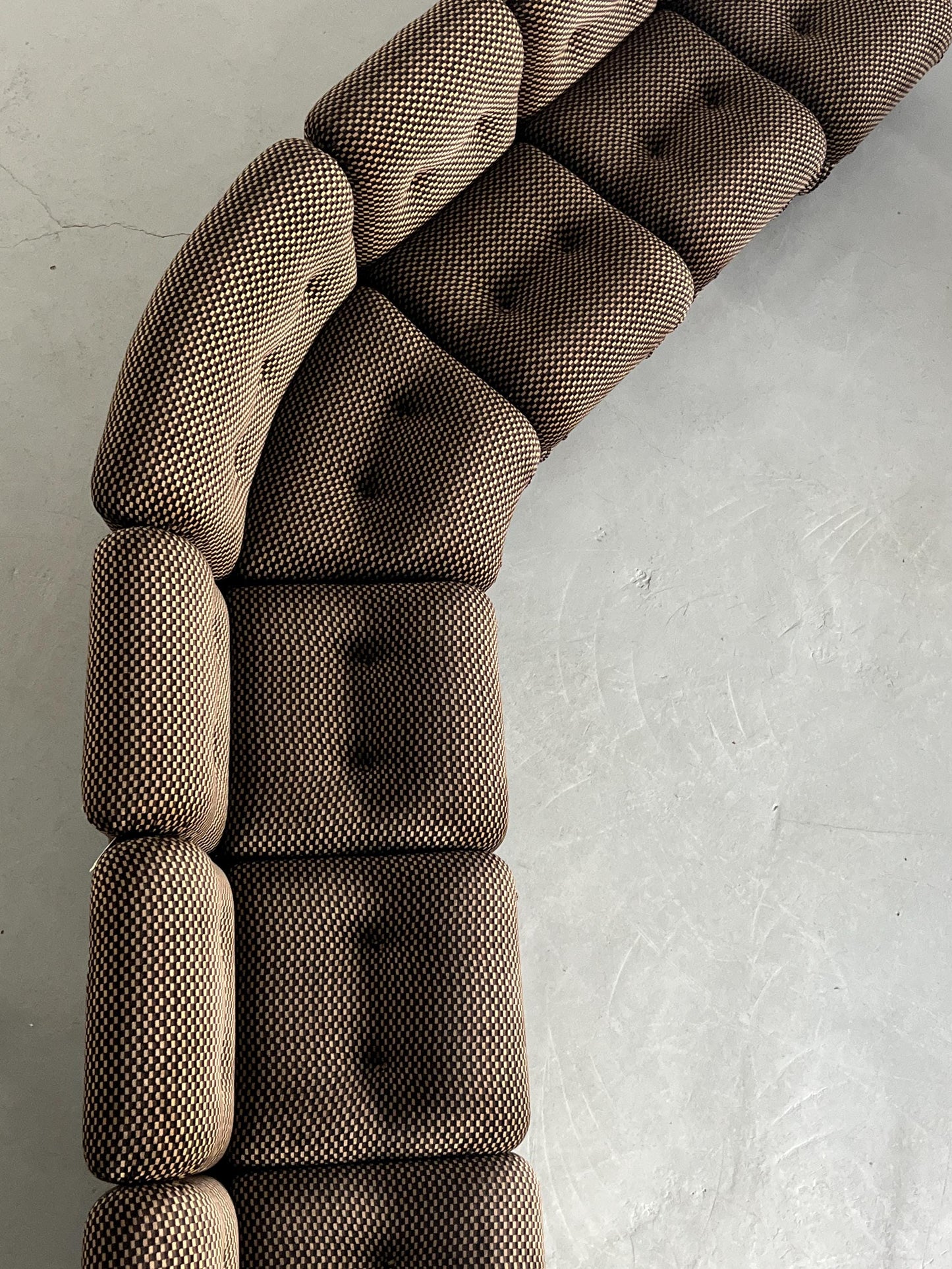 Vintage Sitzmöbel Mid-Century Modern kariert verchromt Set von 7