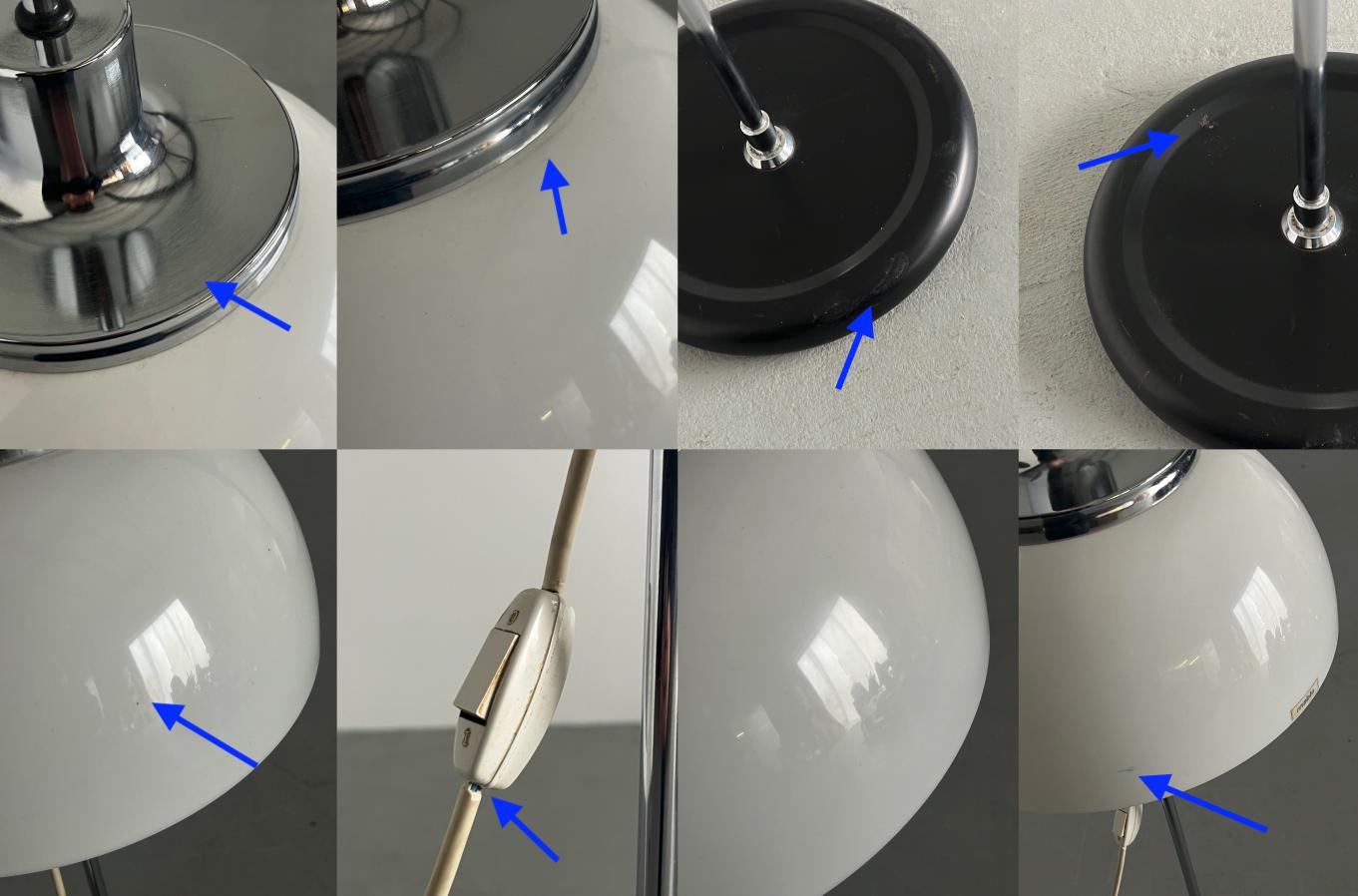 Vintage Faro Stehlampe von Luigi Massoni für Guzzini in Weiß Kunststoff, 1971