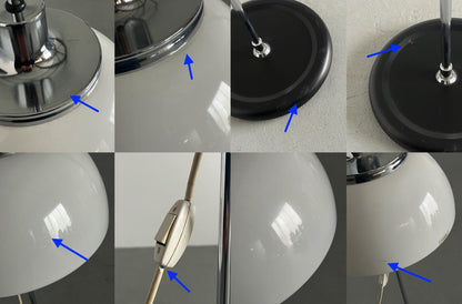 Vintage Faro Stehlampe von Luigi Massoni für Guzzini in Weiß Kunststoff, 1971