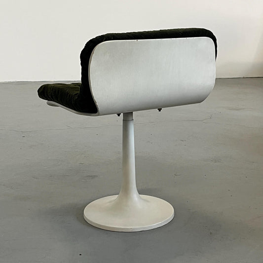 Vintage Tulip Stuhl in Dunkelgrün Cord 1980er