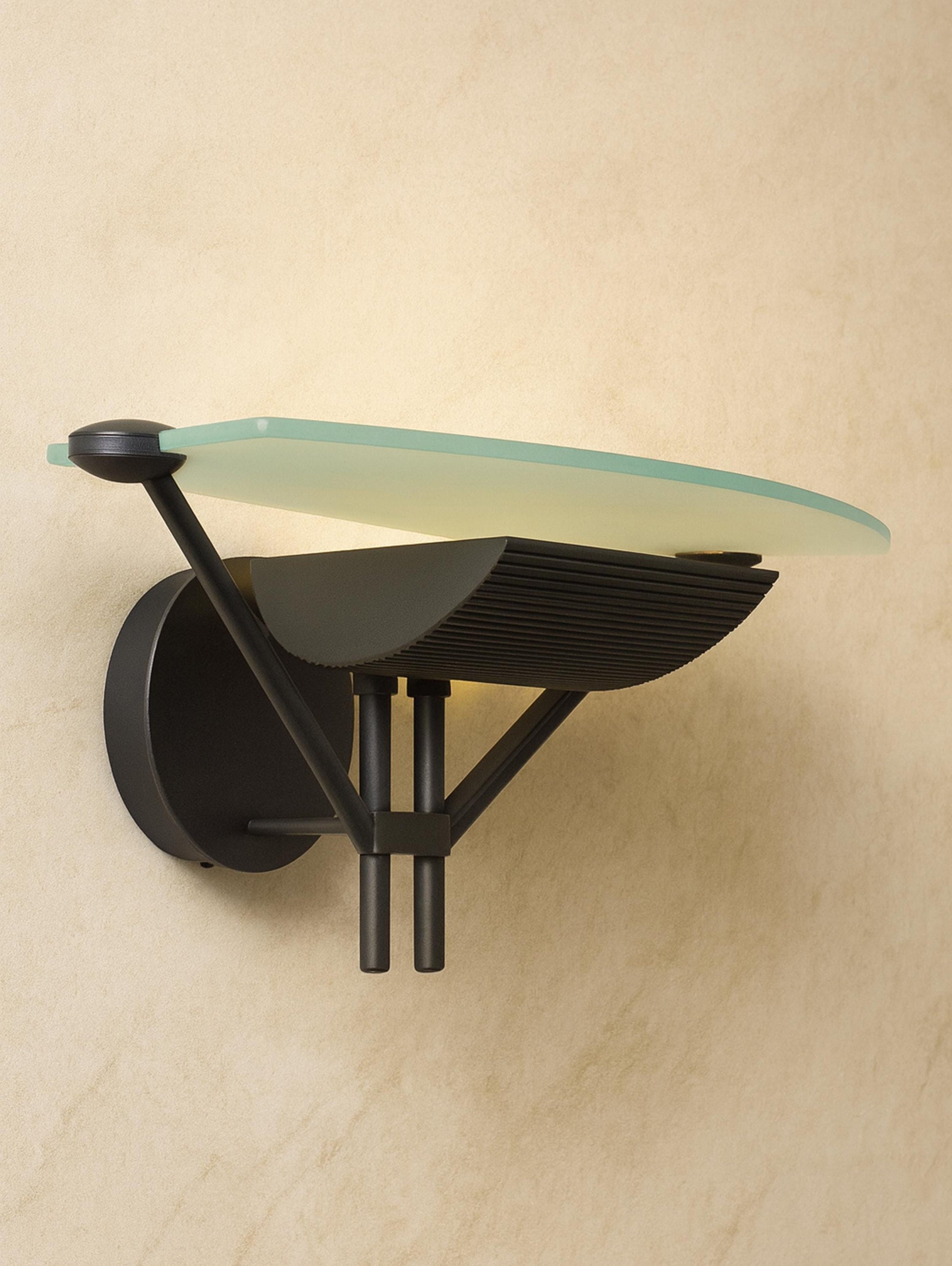 Vintage Wandleuchte Shogun von Asahara Shigeaki für Luci Accademia Italia, schwarz