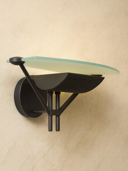 Vintage Wandleuchte Shogun von Asahara Shigeaki für Luci Accademia Italia, schwarz