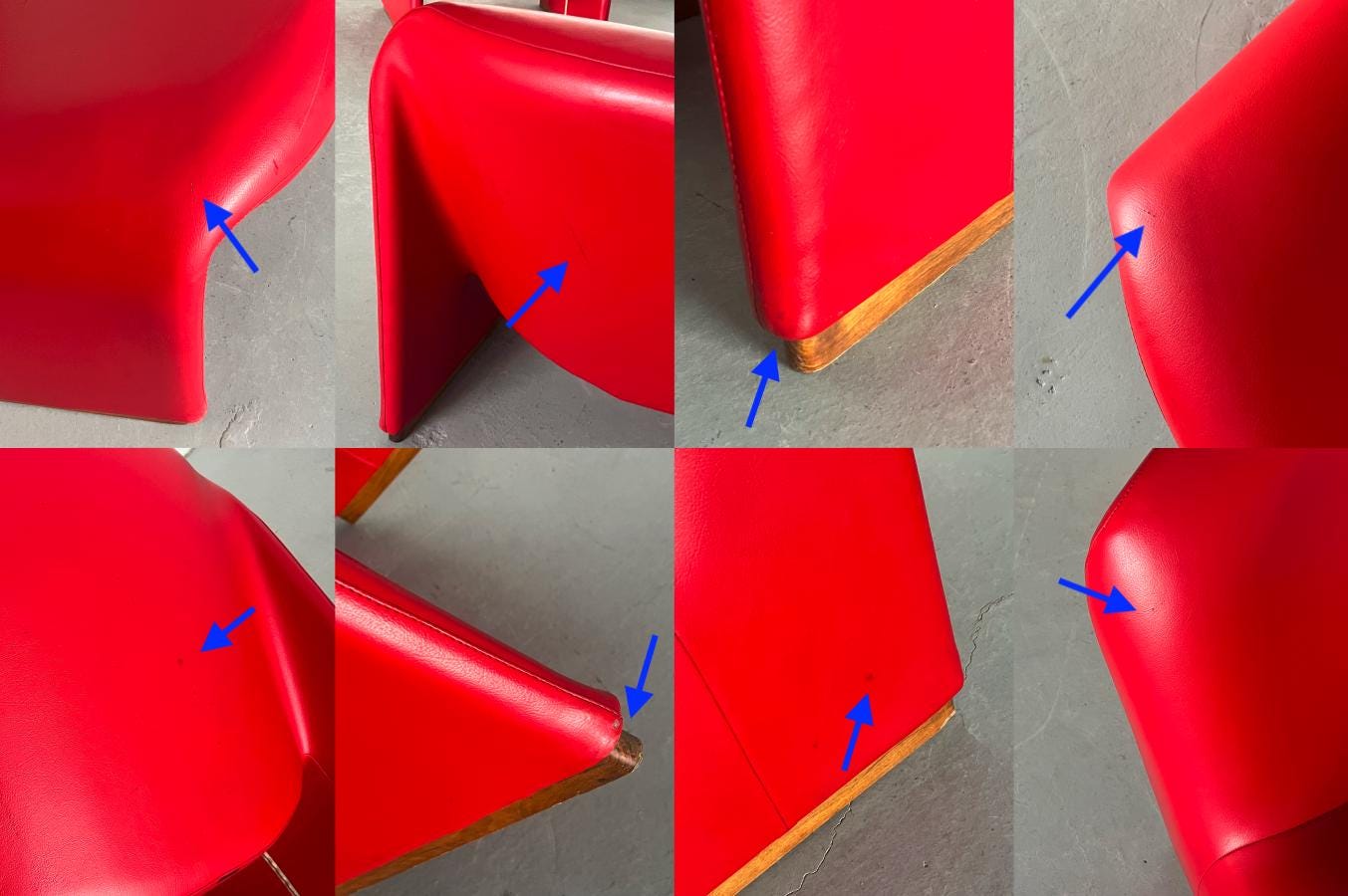 Vintage Alky Stuhl von Giancarlo Piretti für Anonima Castelli Rot Leder Holz