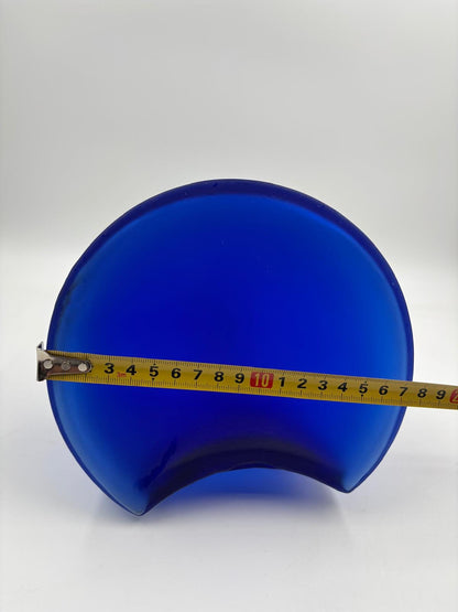 Vintage Glasflasche Kobaltblau mit Stopfen dreieckiger Boden